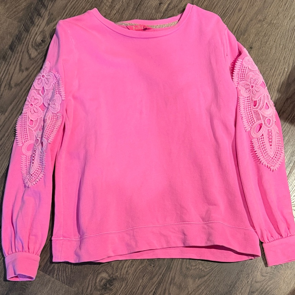 Lily Pulitzer Pink Sweatshirt Size Medium